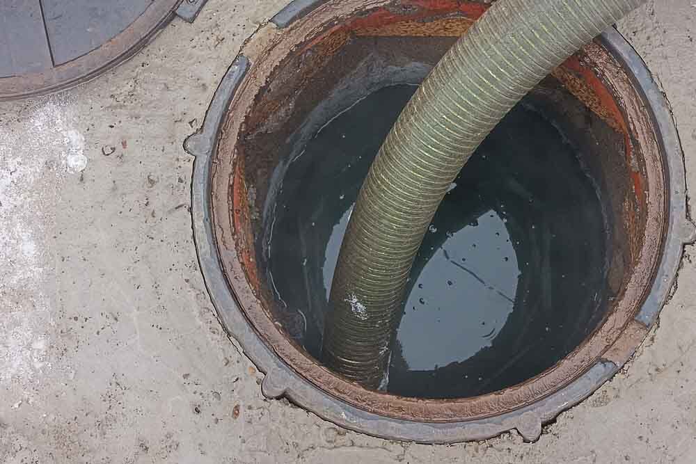 Overflowing septic tank